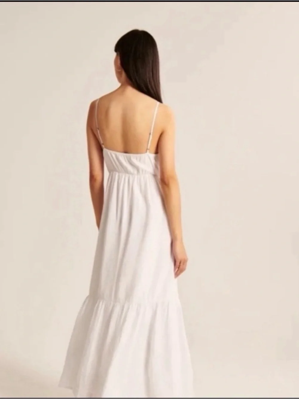 Abercrombie & Fitch White Cutout Spaghetti-Strap Maxi Dress Sz Medium